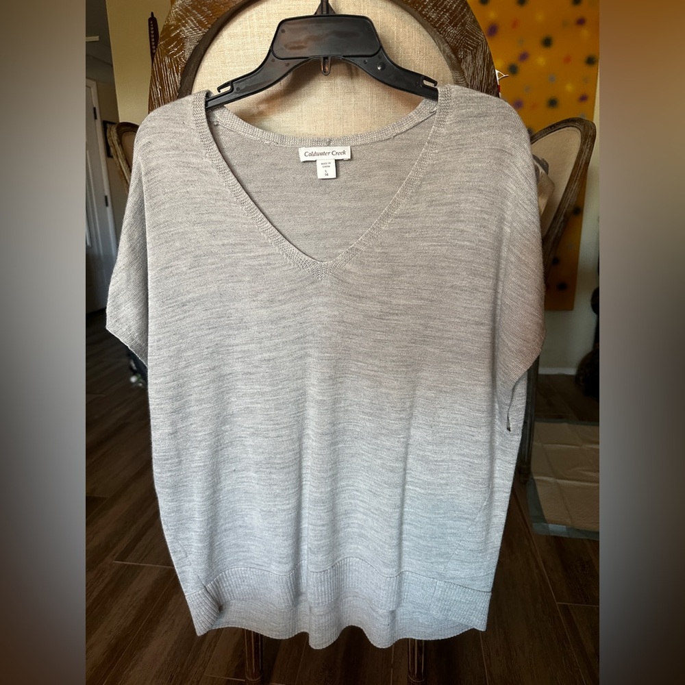 Coldwater Creek Gray Knit Top/Vest